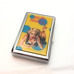 Accessories - 💥Hello Honey’ pinup cigarette case & card holder Accessories - 💥Hello Honey’ pinup cigarette case & card holder